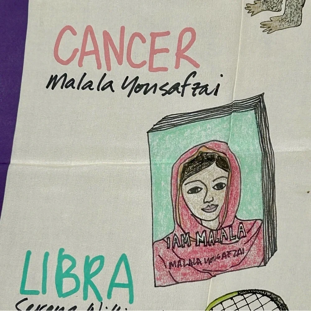Johnny Was 100% Silk Scarf – “History, She Wrote” Zodiac Women Leaders Print